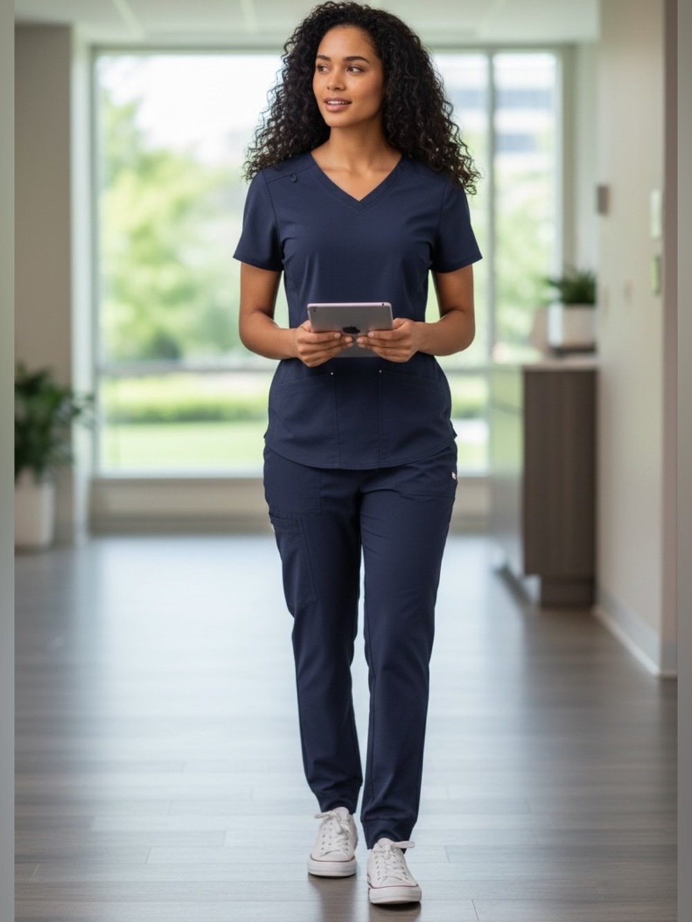 Scrubstar Navy Blue Medical Scrub Top & Jogger Pants Set